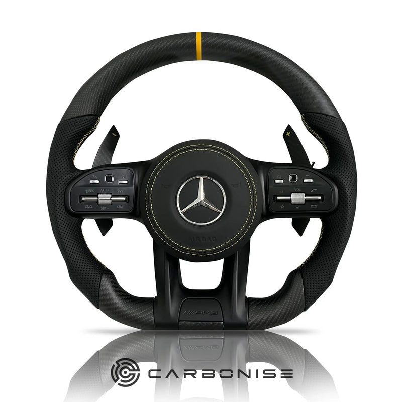 Mercedes-Benz Steering Wheel (Matte Carbon Fiber+Perforated Leather) #13 by CARBONISE