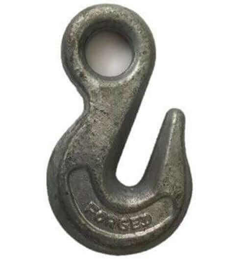 13mm Galvanised Eye Grab Hook - Commercial, durable metal hook for lifting and securing loads.