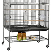 52″ H Large Parrot Cage Rolling Metal Bird Cage by Yaheetech