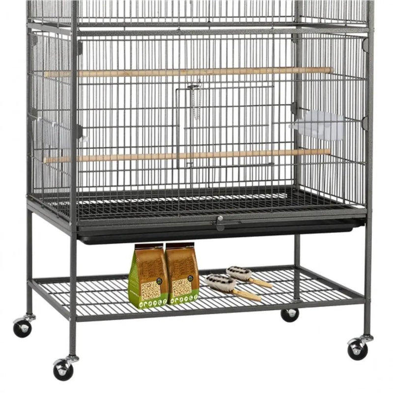 52″ H Large Parrot Cage Rolling Metal Bird Cage by Yaheetech