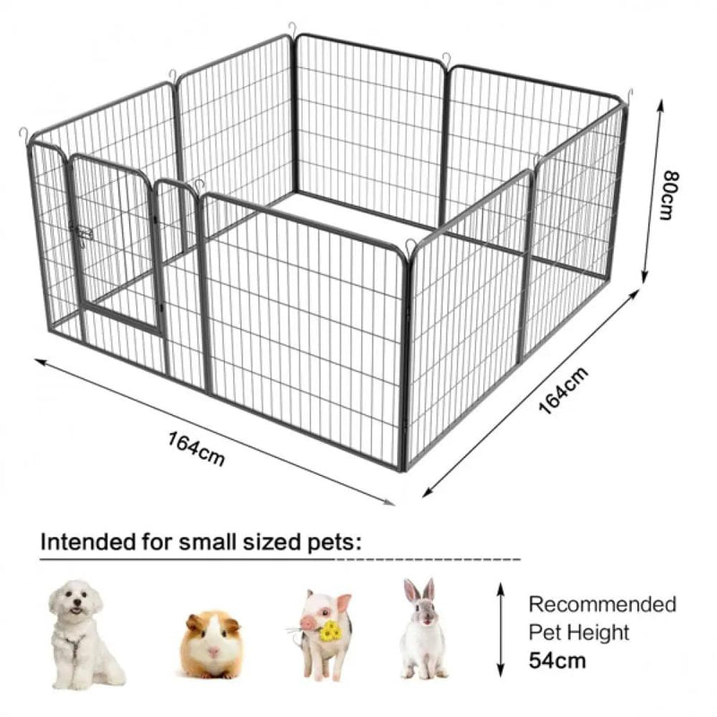8 Panel Dog Pen Playpen Play Yard Metal Exercise Barrier Pet Pen by Yaheetech