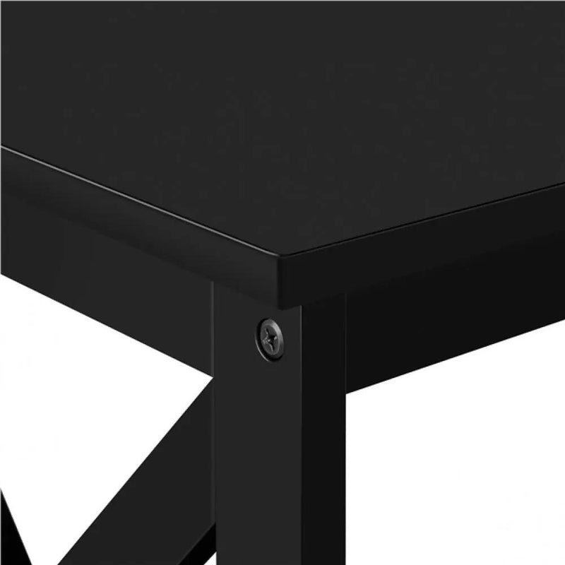 3-Tier Wooden Console Table Sofa Side Table with X-shape by Yaheetech