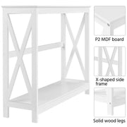 2-Tier X-Design Console Table Industrial Side Console Table End Table by Yaheetech