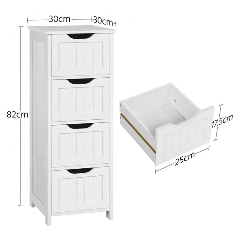 Bathroom Floor Cabinet Wooden Side Storage Organizer by Yaheetech