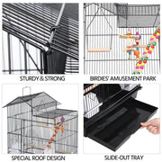 Metal Parrot Cage Bird cage w/Swing & Ladder by Yaheetech