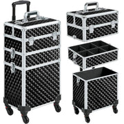 3-in-1 Rolling Makeup Train Case Portable Cosmetic Trolley by Yaheetech