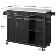 Kitchen Cart Kitchen Trolley Kitchen Island by Yaheetech