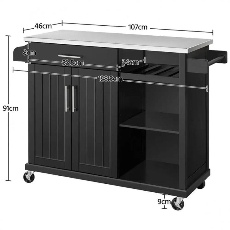 Kitchen Cart Kitchen Trolley Kitchen Island by Yaheetech