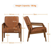 Set of Two Mid-Century Retro Modern Upholstered Lounge Chair Armchair by Yaheetech