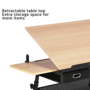 Drafting Table & Stool Set with Adjustable Table Angles & Heights All-in-One by Yaheetech