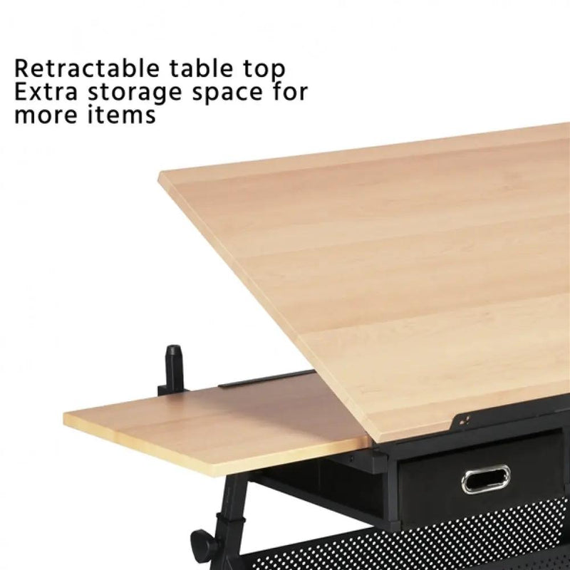Drafting Table & Stool Set with Adjustable Table Angles & Heights All-in-One by Yaheetech