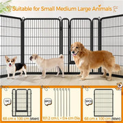 100cm Tall 6 Panels Heavy Duty Dog Playpen Exercise Barrier Outdoor Indoor Fence by Yaheetech