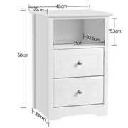 End Table with 2 Drawers and 1 Cubby Side Table Night Stand by Yaheetech