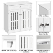 4 Tier Shoe Storage Cabinet 1 Drawer Closed Adjustable Shoes Rack by Yaheetech