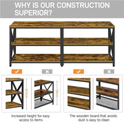 Vintage 3-layer TV Stand for TV up to 70 Inches by Yaheetech