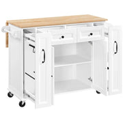 Kitchen Trolley with Drop-Leaf Breakfast Bar by Yaheetech