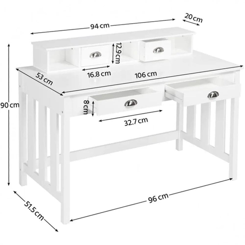 Writing Computer Desk Modern Work Station Laptop Table Removable Floating Organizer by Yaheetech