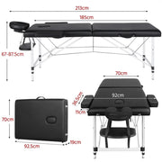 Portable 2 Fold Aluminum Massage Bed by Yaheetech