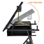 Drafting Table/Stool Set with Adjustable Table Angles & Heights All-in-One by Yaheetech
