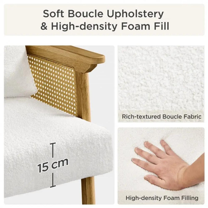 Boucle Upholstered Accent Chair Lounge Chair by Yaheetech