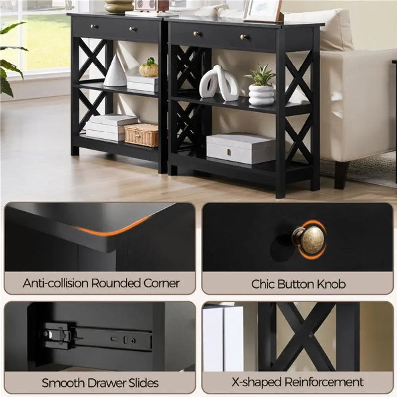 Wooden Console Table Entryway Table by Yaheetech