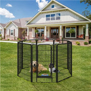120cm Tall 8 Panels Dog Playpen Panels Foldable Metal Pet Fence by Yaheetech