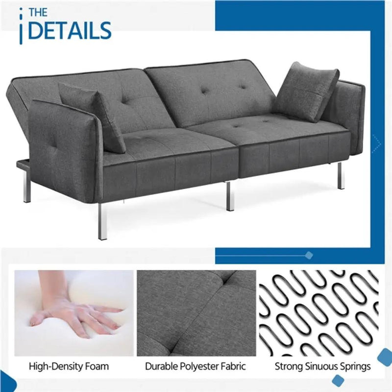 Extra Large Sofa Convertible Futon Sofa Bed by Yaheetech