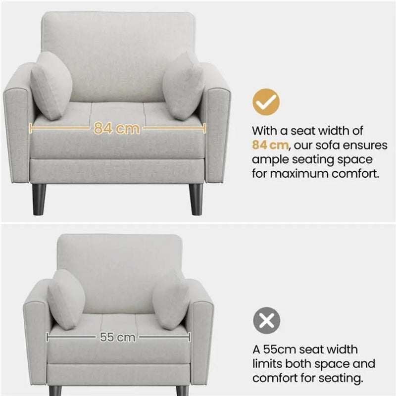 Tufted Oversized Armchair Comfy Fabric Accent Chair Single Sofa by Yaheetech