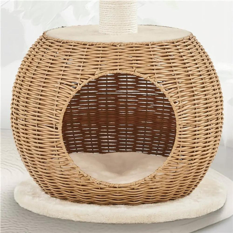 Rattan Cat House Cat Tower by Yaheetech
