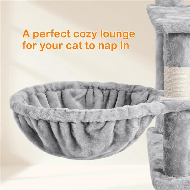 70″ Tall Multilevel Cat Tree Large Cat Tower with Condo & Perch & Basket by Yaheetech