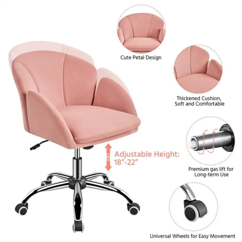 Cute Desk Chair for Home Office Makeup Vanity Chair by Yaheetech