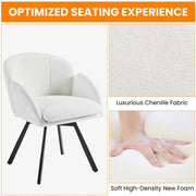 Flower-shaped Chenille Accent Armchair Contemporary Swivel Chair by Yaheetech