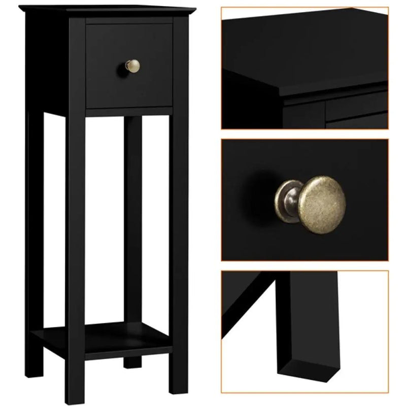 Slim Bedside Tables Set of 2 End Tables With Storage Drawers by Yaheetech