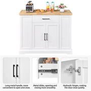 Rolling Kitchen Island Trolley Modern Storage Cabinet by Yaheetech