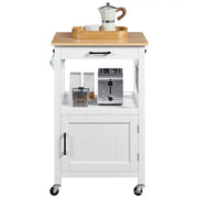 Kitchen Island Cart Storage Rolling Kitchen Cart W/Wheels by Yaheetech