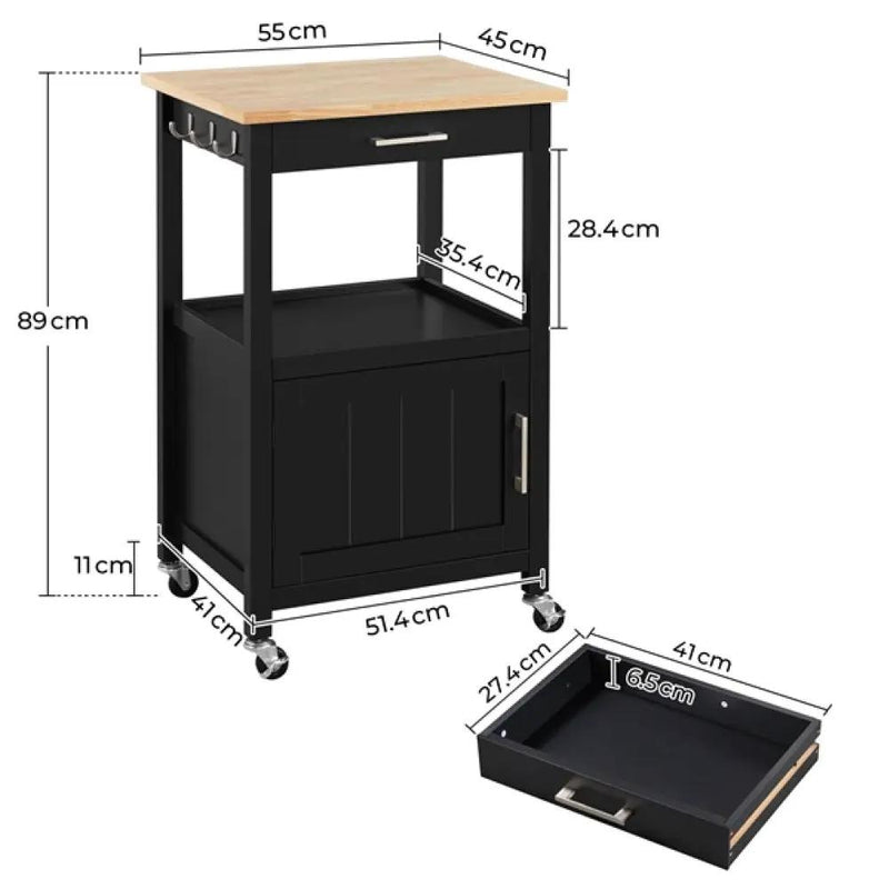 Rolling Kitchen Cart Kitchen Trolley for Dining Room by Yaheetech
