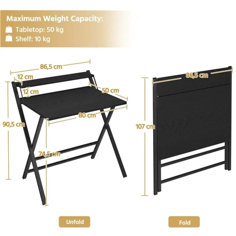2-Tier Foldable Computer Desk w/ Monitor Shelf by Yaheetech