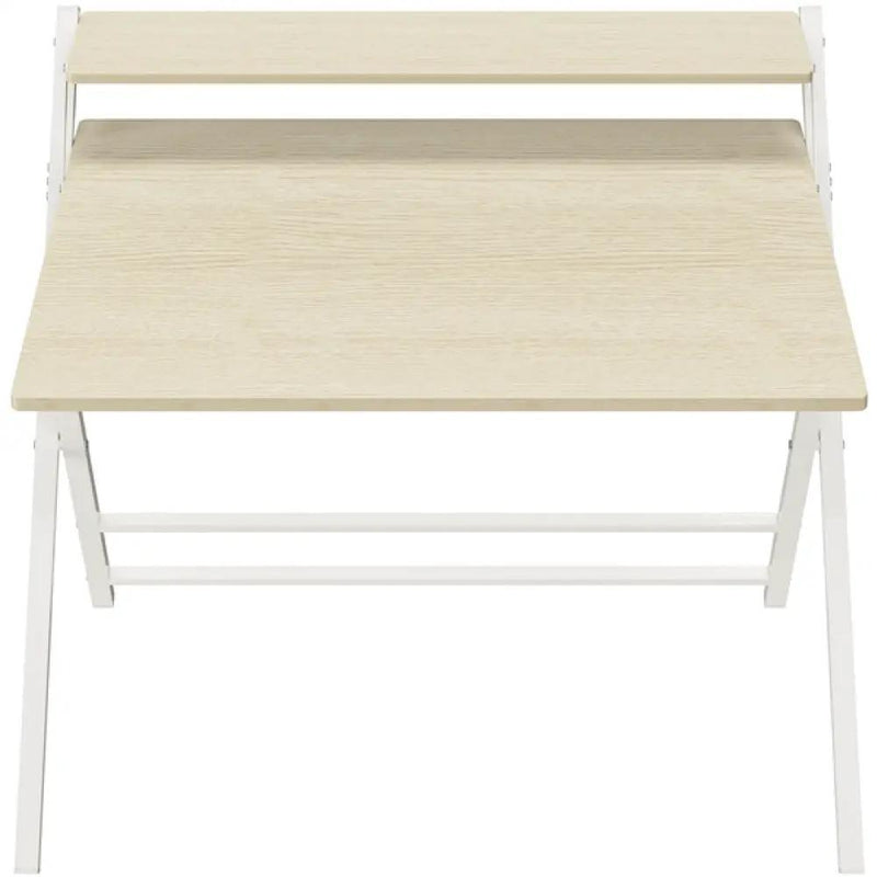 2-Tier Foldable Computer Desk w/ Monitor Shelf by Yaheetech