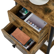 2-Drawer Side Table End Table Nightstand by Yaheetech