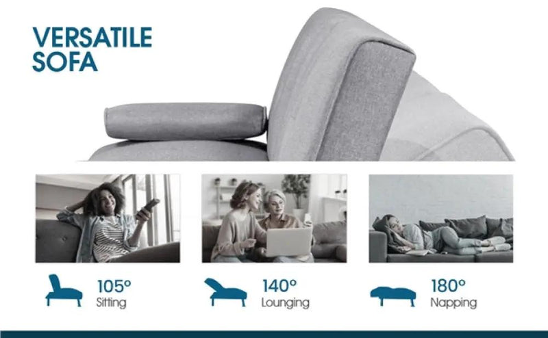Fabric Upholstered Convertible Futon Sofa Bed by Yaheetech