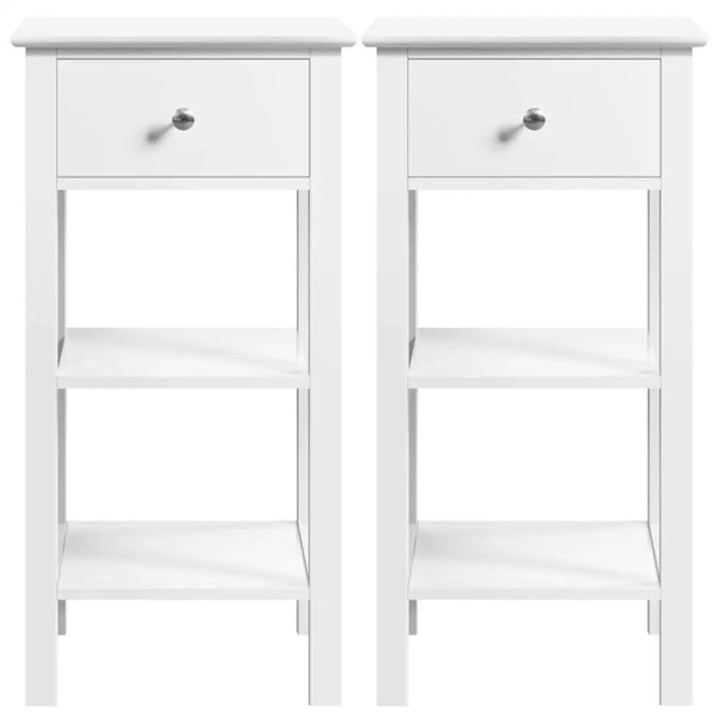 Narrow Bedside Table Nightstand with 1 Drawer 2 Shelves by Yaheetech