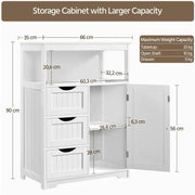 90cm Height Bathroom Floor Cabinet by Yaheetech