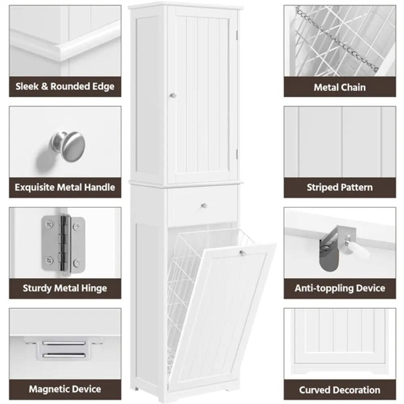 Laundry Hamper with Shelves by Yaheetech