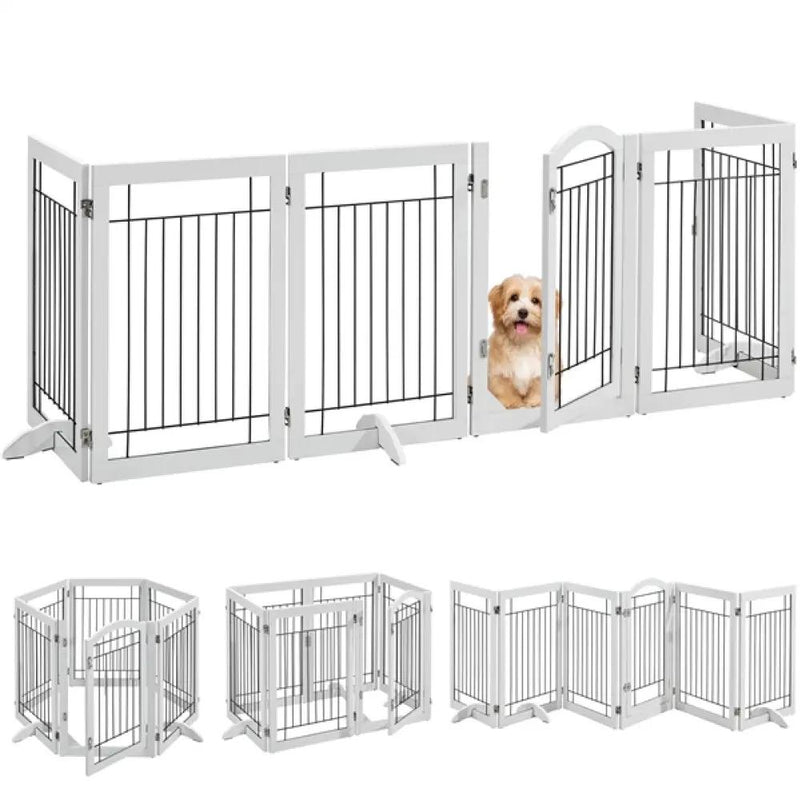 6-Panel Pet Puppy Safety Fence with 3 Support Feet by Yaheetech