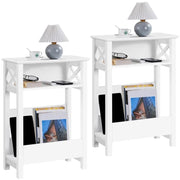 Slim End Table Modern Sofa Table by Yaheetech