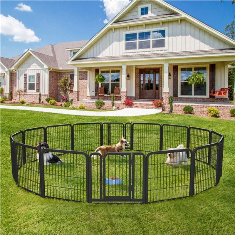16pcs Dog Pen Pet Barrier Fence by Yaheetech