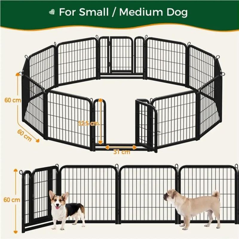 12 Panels Dog Playpen Metal Pet Pen by Yaheetech