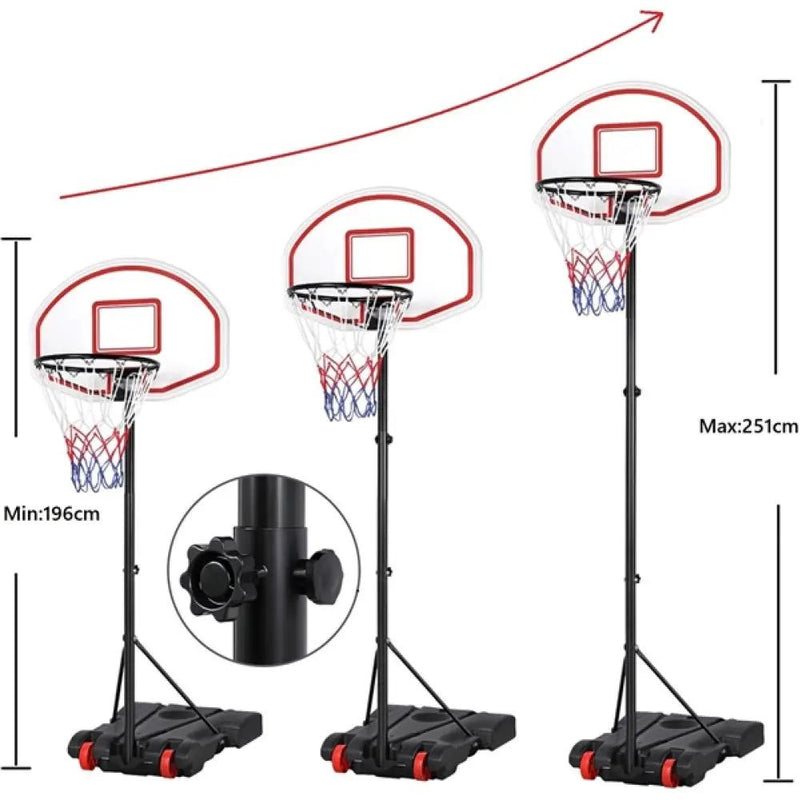 1.9-2.5M Height-Adjustable Basketball Hoop System by Yaheetech