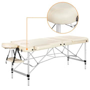 Adjustable 3 Fold Massage Bed Aluminum Alloy Massage Couch by Yaheetech