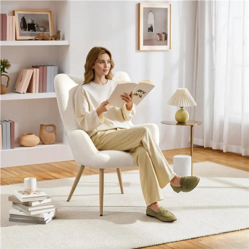 Boucle Accent Chair Armchair by Yaheetech